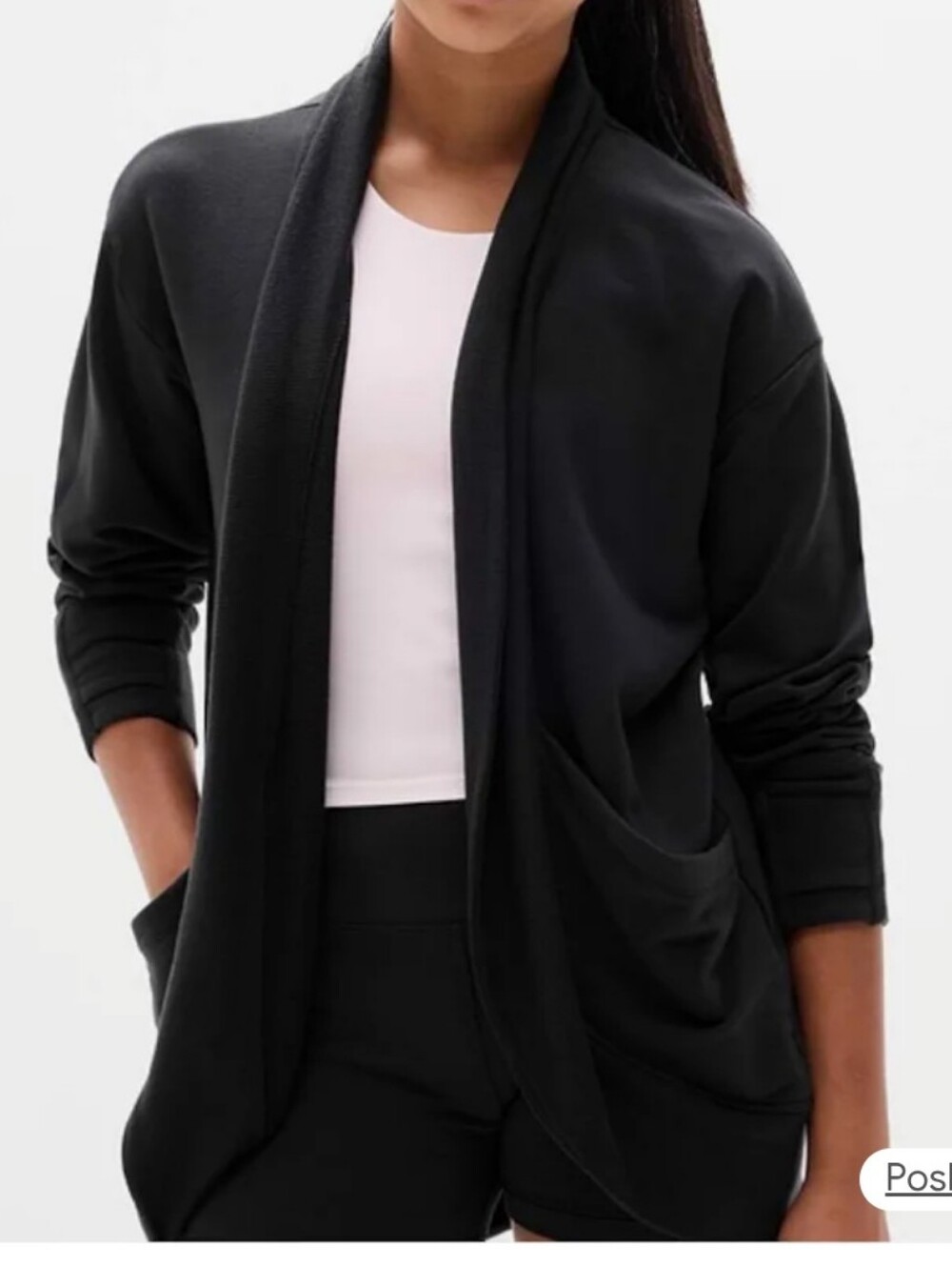 Athleta Girl Black Wrap 'N Roll Cardigan, Girls 7